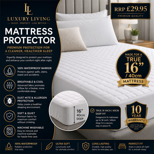 Extra deep 40cm quilted luxury - 40cm,